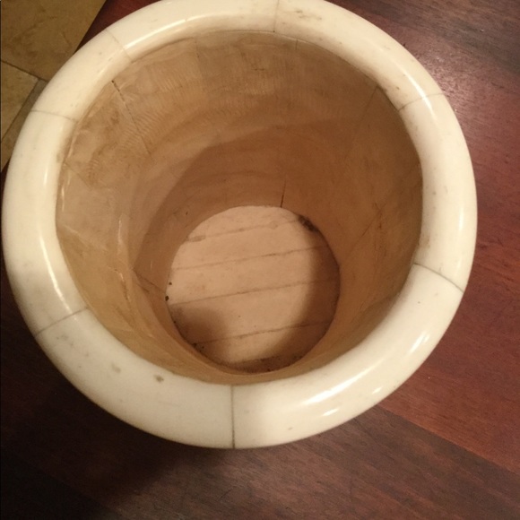 Antique Hand Carved Bone Brush Pot 9 1/2” x 5 1/2” - Picture 4 of 4